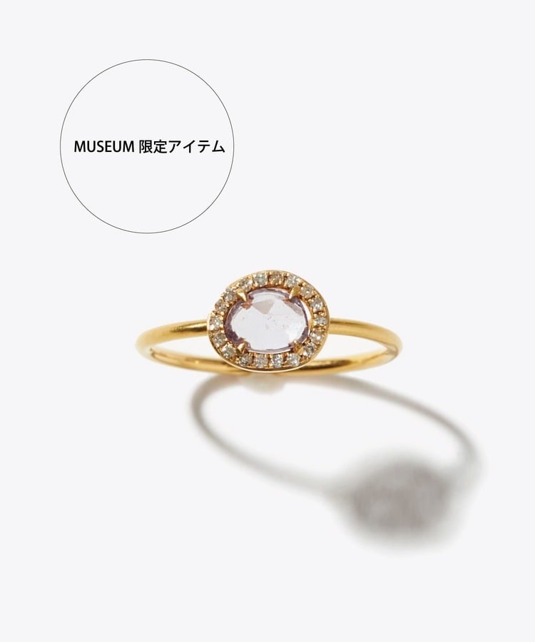 [elafonisi] K10 pink sapphire pave diamond ring