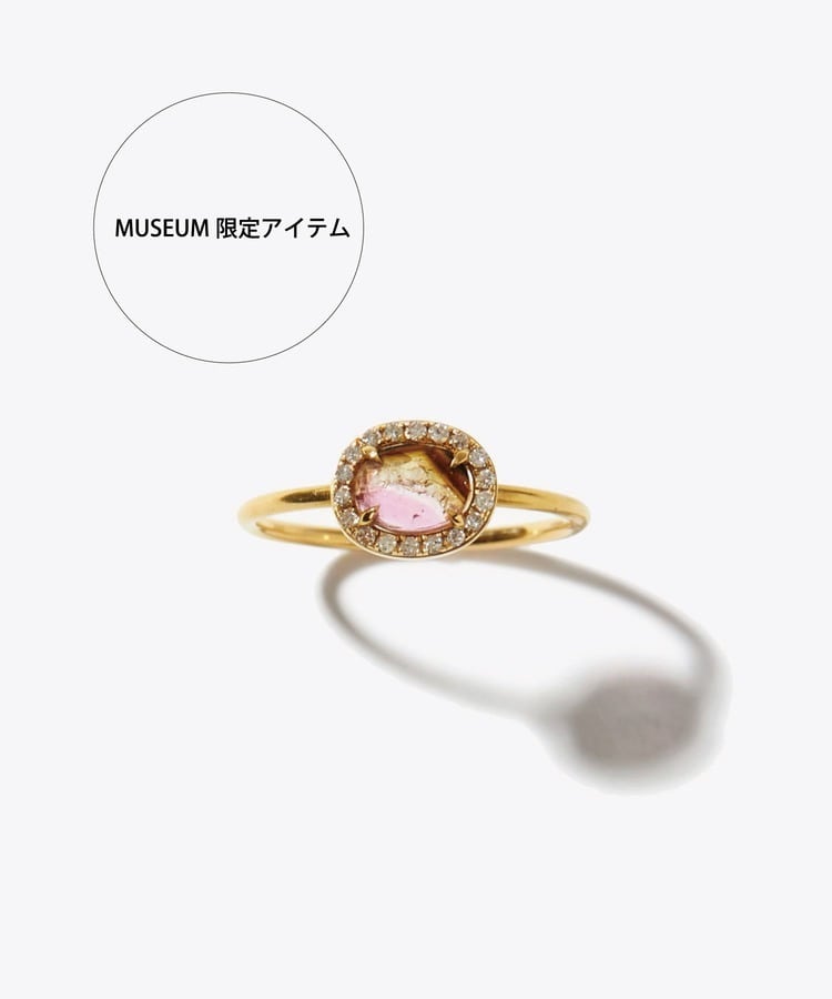 [elafonisi] K10 watermelon tourmaline pave diamond ring