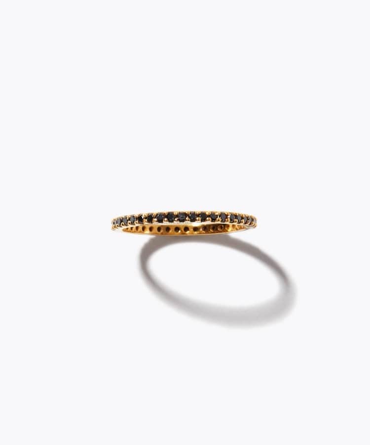 [ancient] K10 black diamond full eternity ring