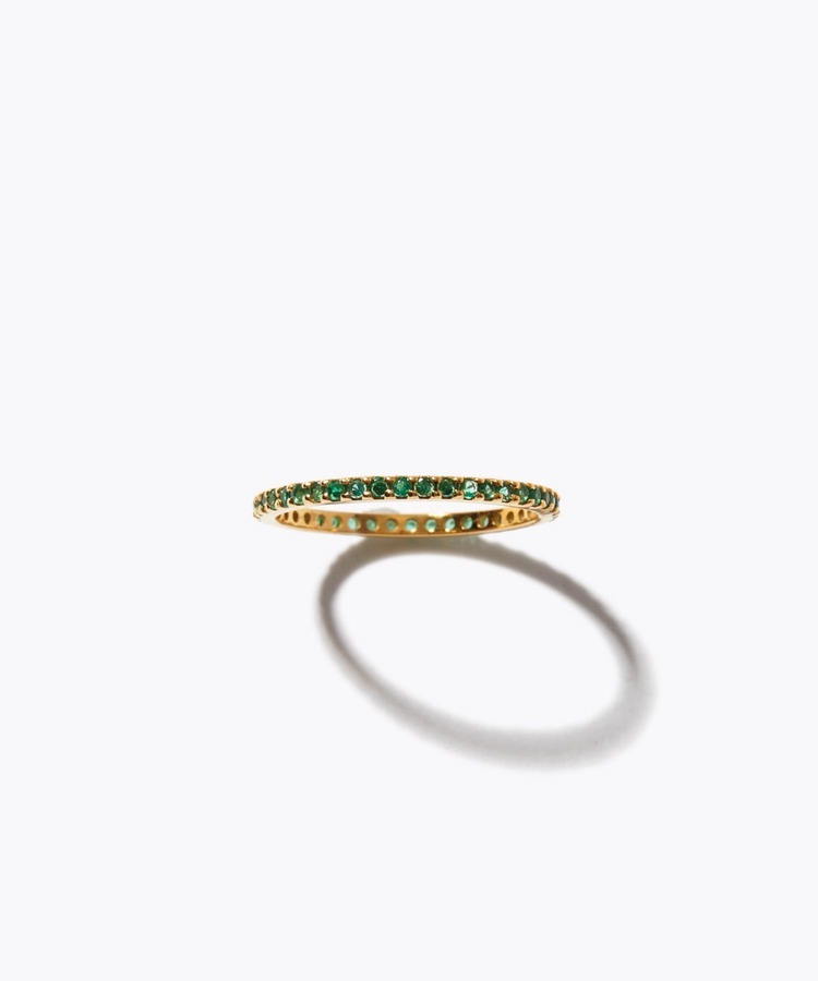 [ancient] K10 emerald full eternity ring