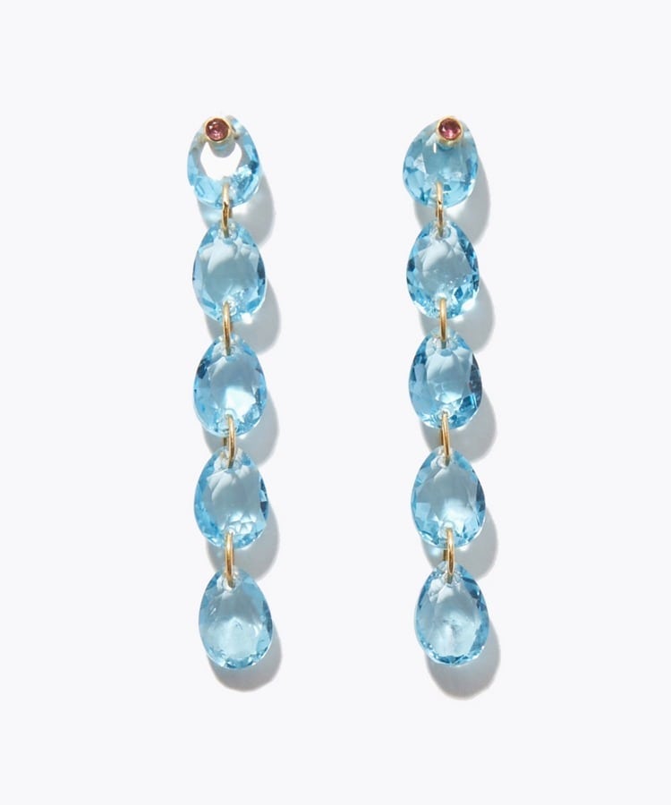 [eden] swiss blue topaz tear drops pierced earring