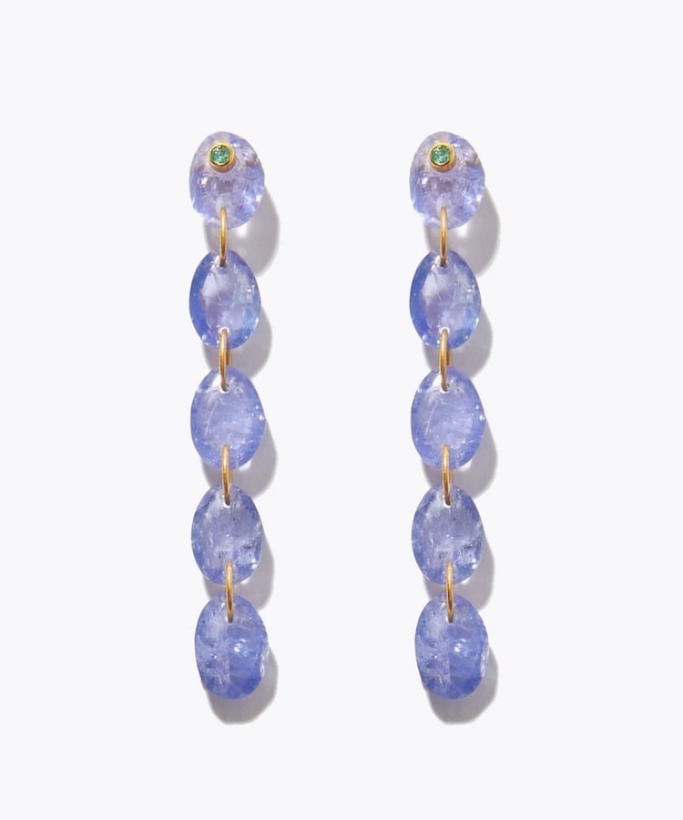 [eden] tanzanite tear drops pierced earring