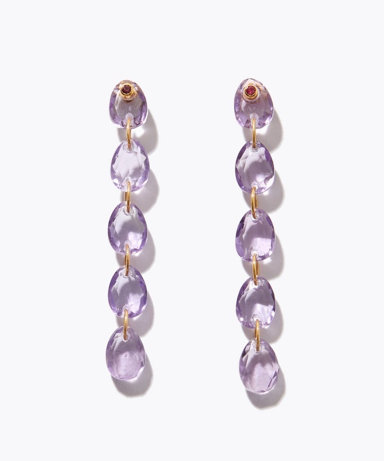 [eden] lavender amethyst tear drops pierced earring
