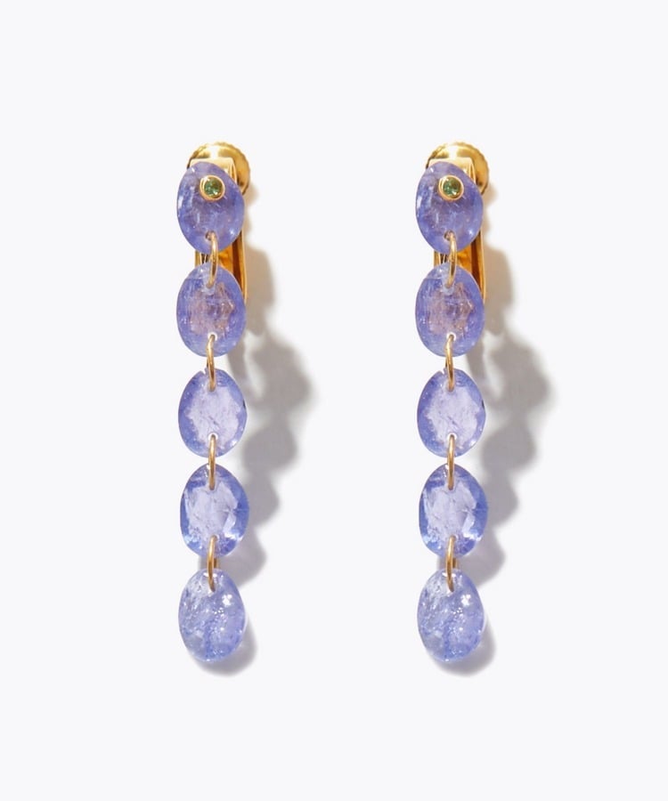 [eden] tanzanite tear drops ear clip