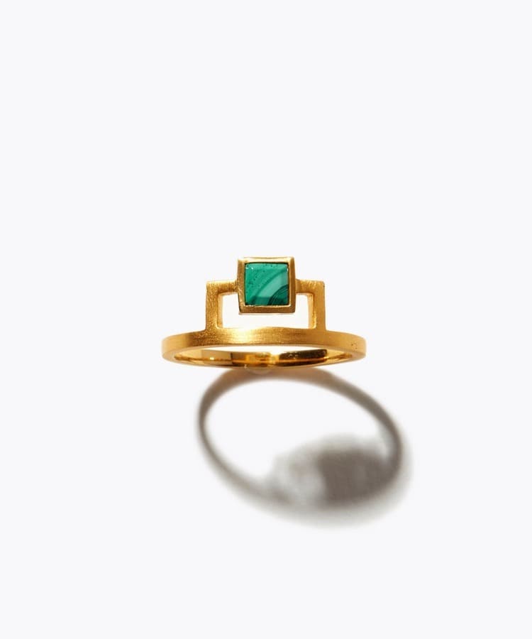 [ancient] malachite geo ring