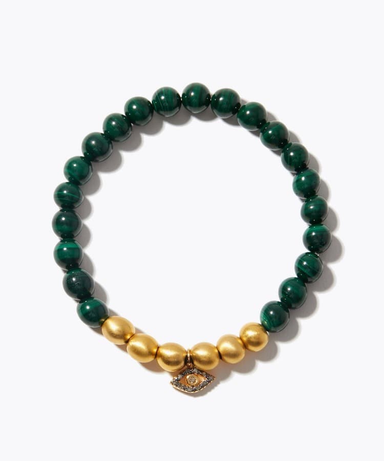 [amulette」「Bring healing and ward off the evil]malachite evil eye bracelet