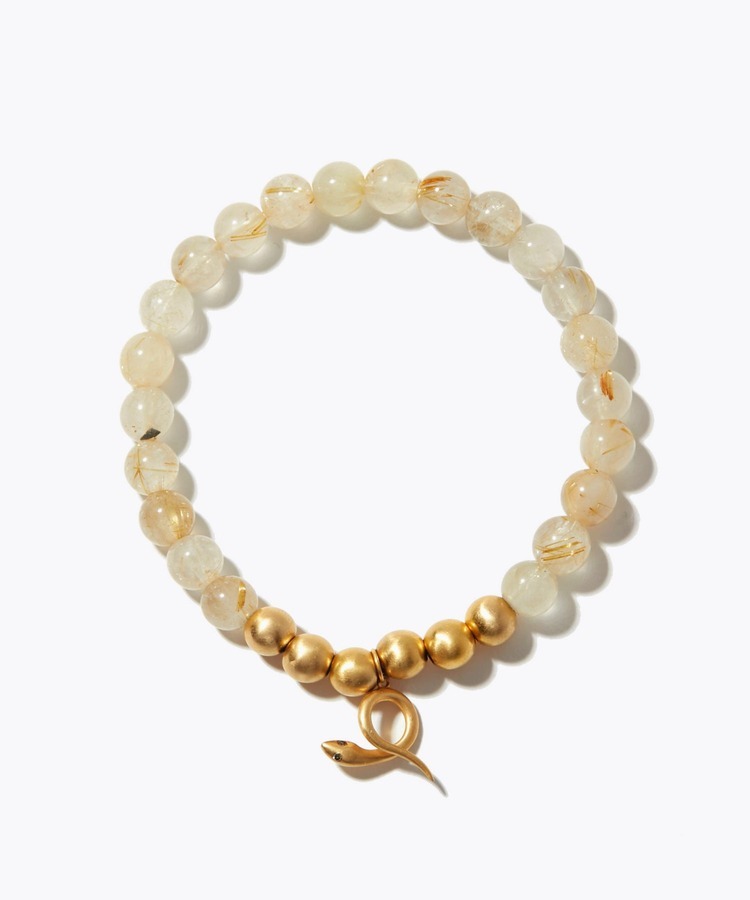 [amulette] [For money and a glittering fortune]gold rutilated quartz viper bracelet