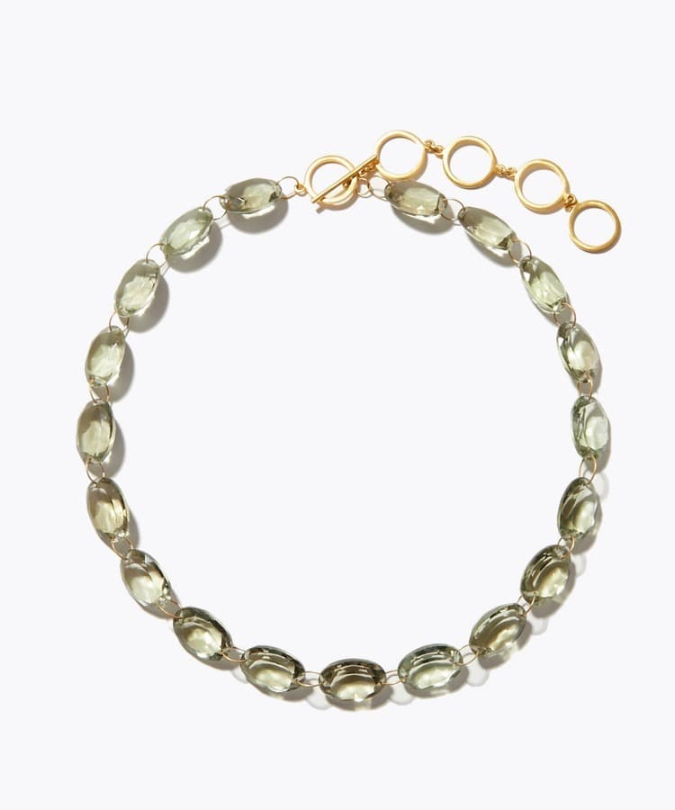 [eden] green quartz gem choker