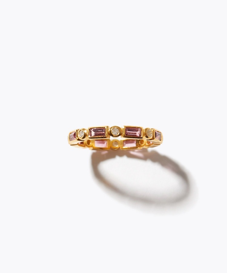 [eden] K10 baguette pink tourmaline eternity ring