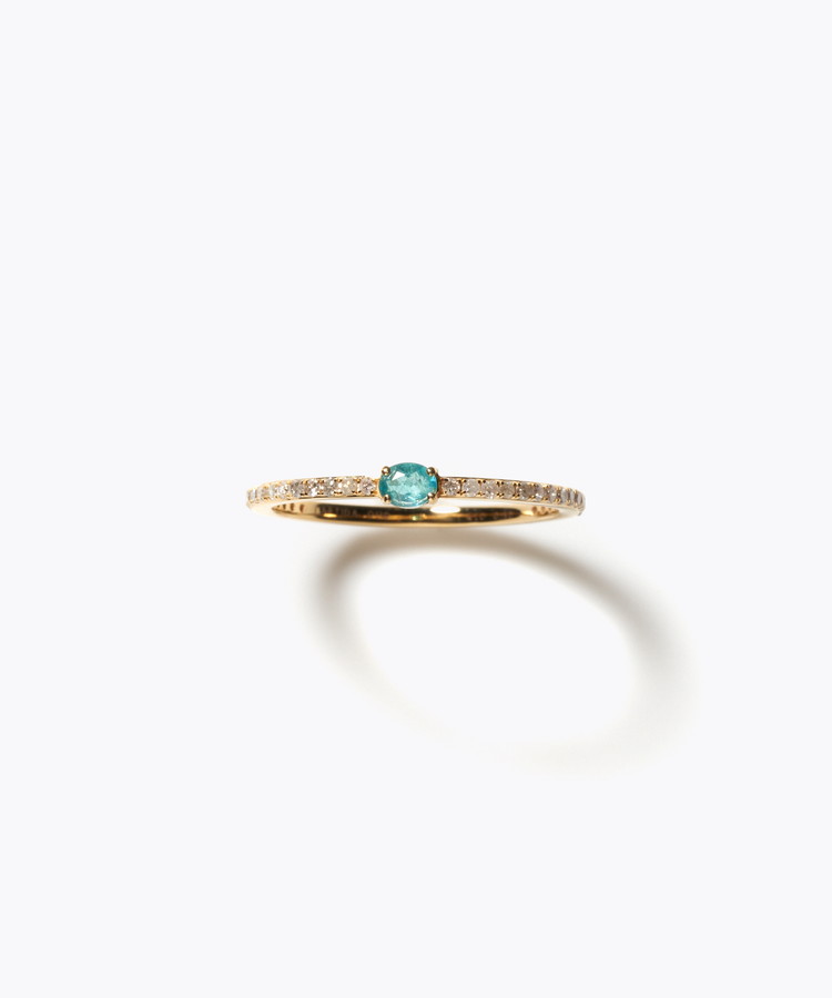 [elafonisi] One of a kind K10 paraiba tourmaline pave diamond eternity ring