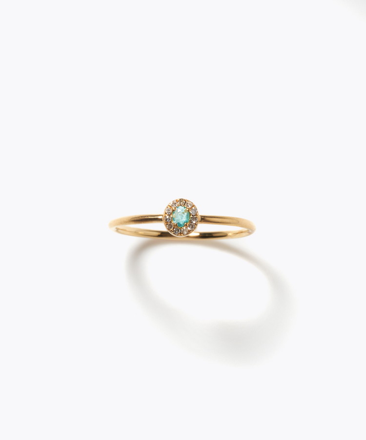 [elafonisi] One of a kind K10 paraiba tourmaline pave diamond ring