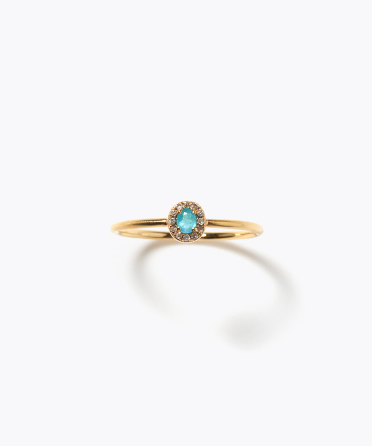 [elafonisi] One of a kind K10 paraiba tourmaline pave diamond ring