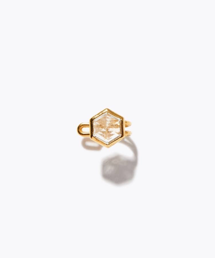 [eden] green amethyst hexagon tragus cuff