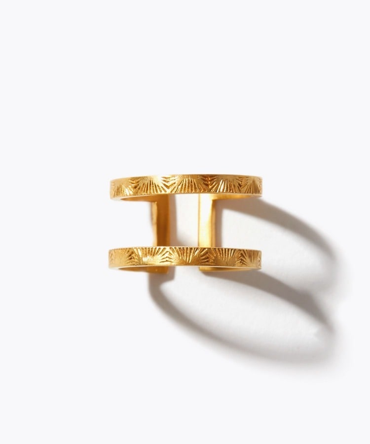 [ancient] carving double band ring
