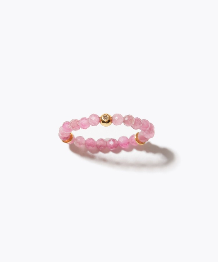 [amulette] [makes your charm bloom and attracts love] pink tourmaline diamond  ring