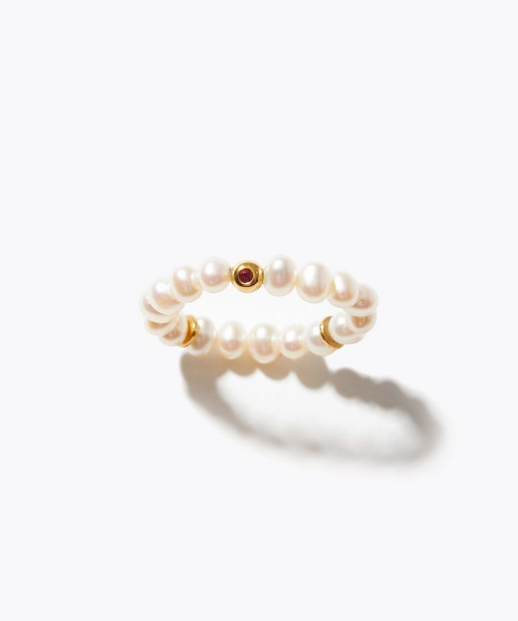[amulette] [Protection of love and healing] pearls ruby ring