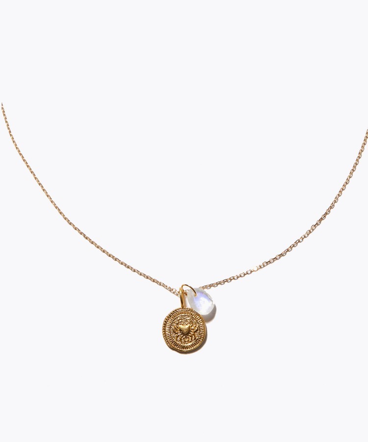 [constellation] cancer raibow moonstone necklace