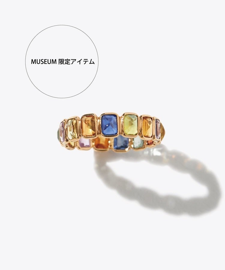 [ancient] K14 multi sapphire ring