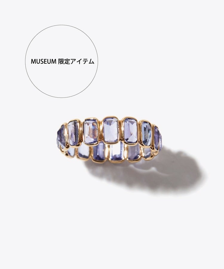 [eden] K14 rectangle tanzanite eternity ring