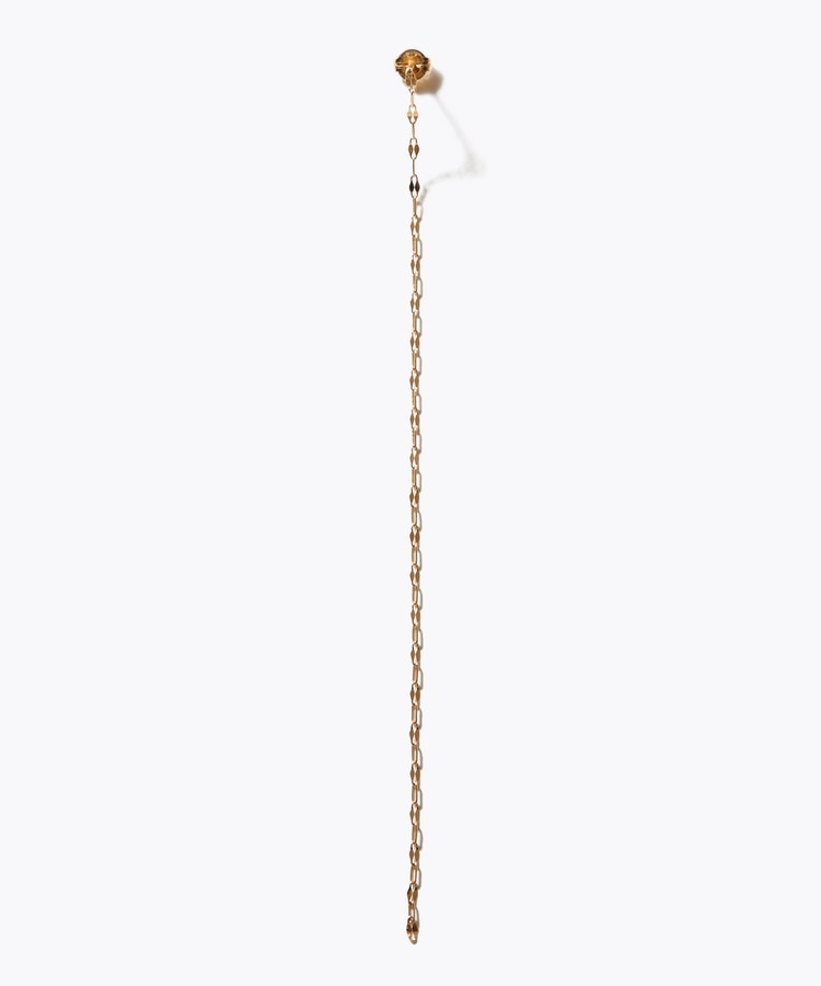 [basic] K18 petal chain long single pierced earring