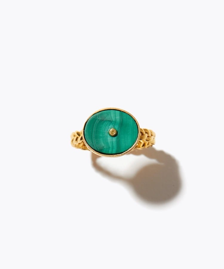 malachite yellow sapphire signet