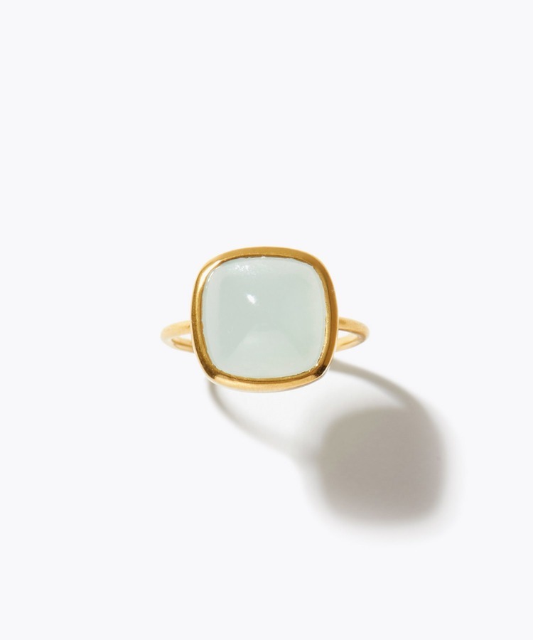 [eden] cabochon milky aquamarine ring