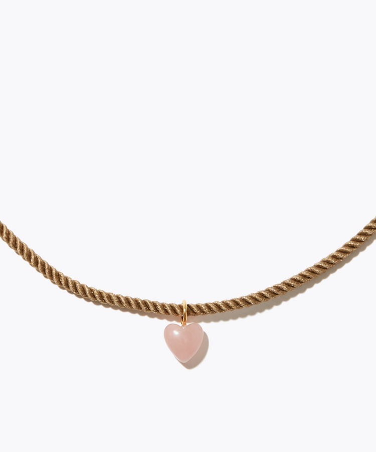 [I am donation] guava quartz heart necklace