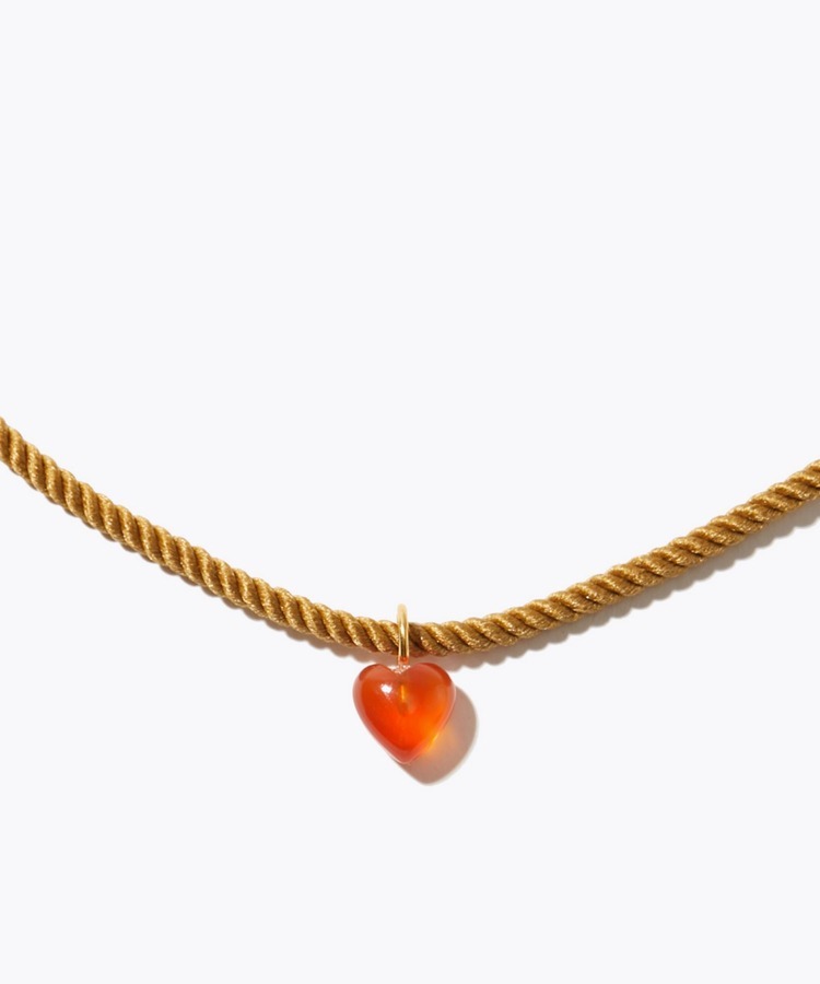 [I am donation] carnelian heart necklace