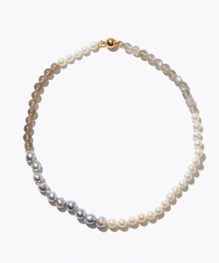 [philia] akoya pearl stone MIX necklace