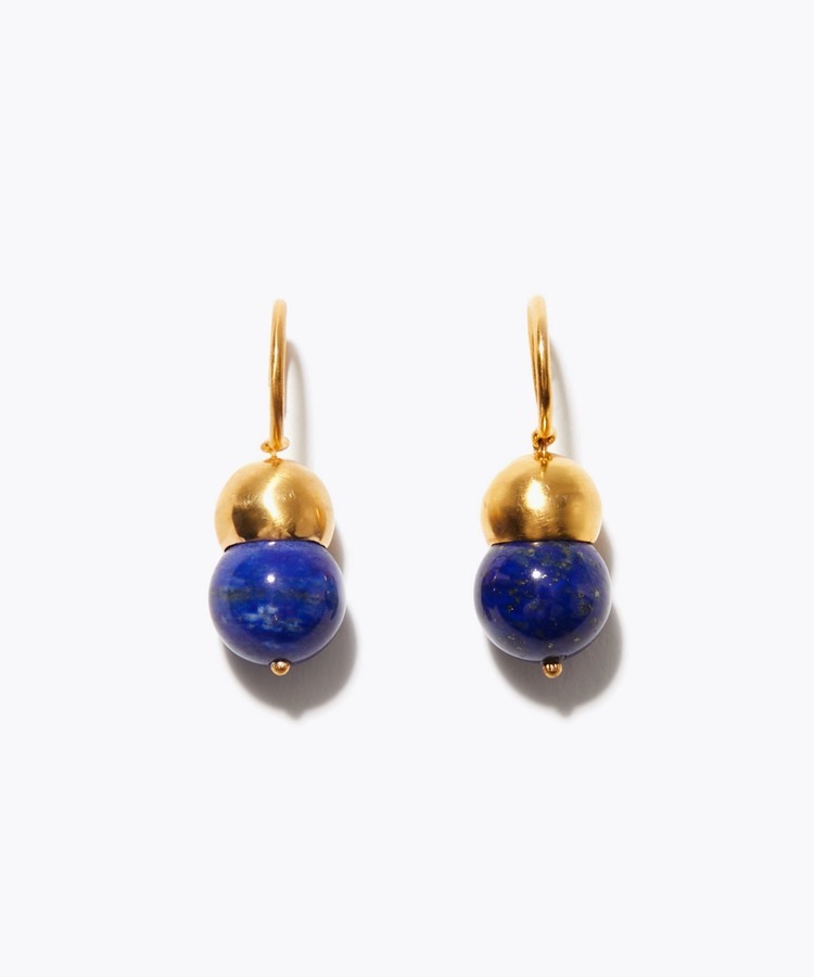 [ancient] lapis lazuli acorn pierced earring
