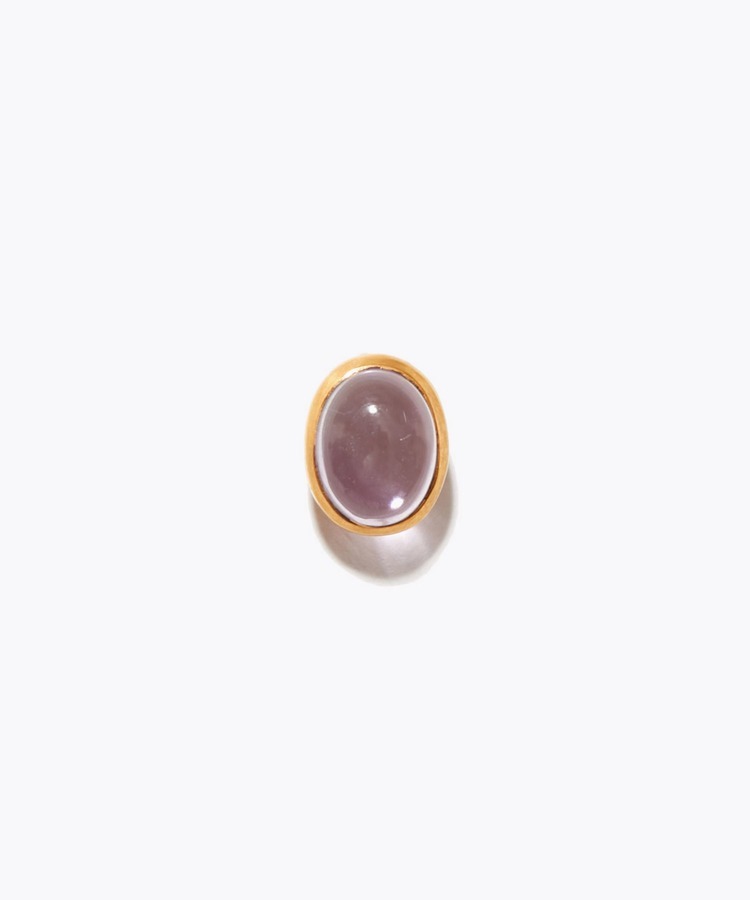 [eden] cabochon amethyst single pierced earring