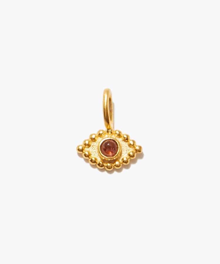 [ancient] evil eye pink tourmaline charm