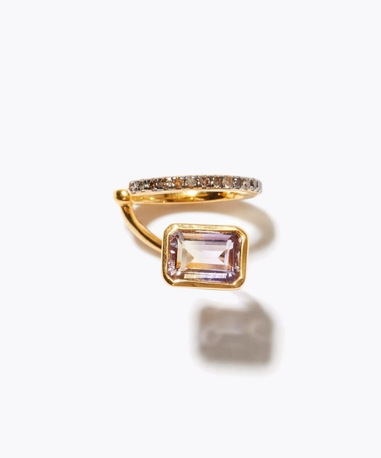 [elafonisi] 【6th Anniversary Limited】ametrine pave diamond double cufff