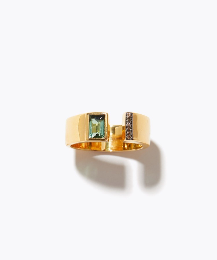 [elafonisi] 【6th Anniversary Limited】green tourmaline open ring