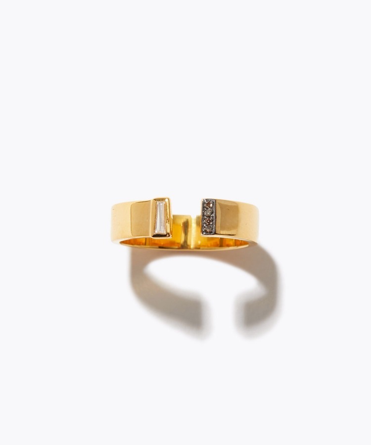 [elafonisi] 【6th Anniversary Limited】baguette diamond open ring