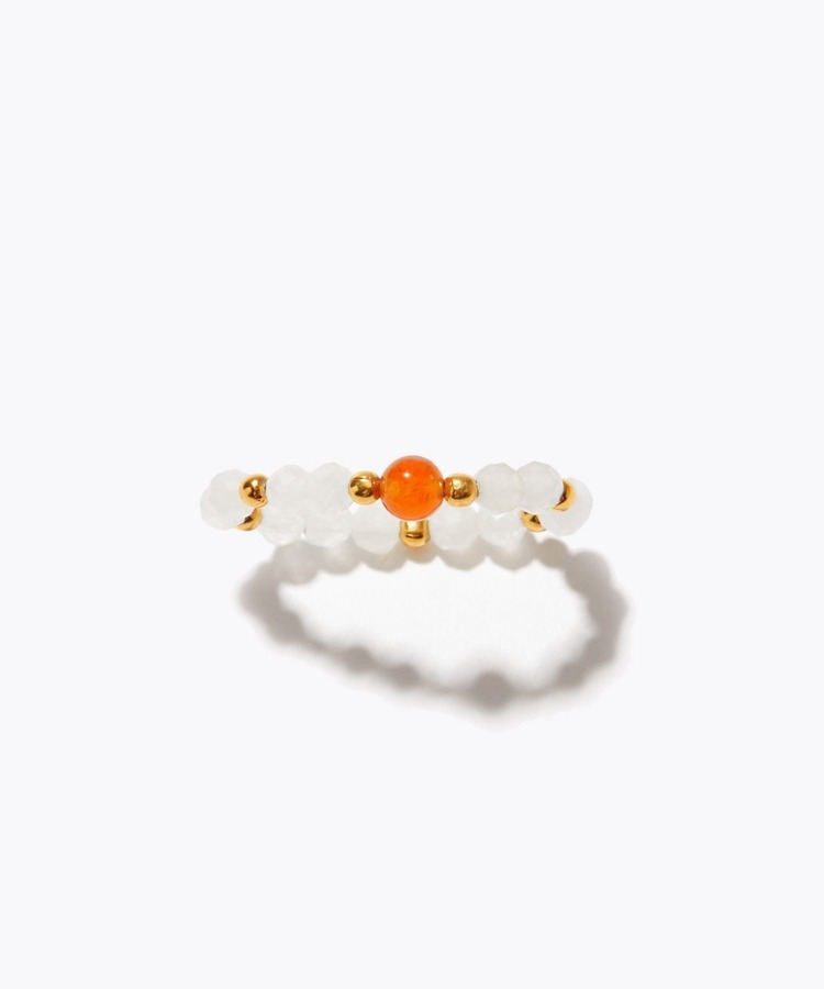 [amulette] [Bringing Romantic Happiness] rainbow moonstone×carnelian ring