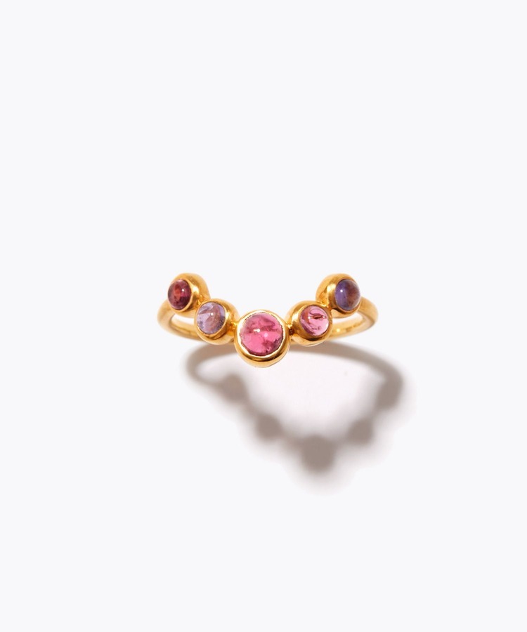 [eden] pink MIX curved ring