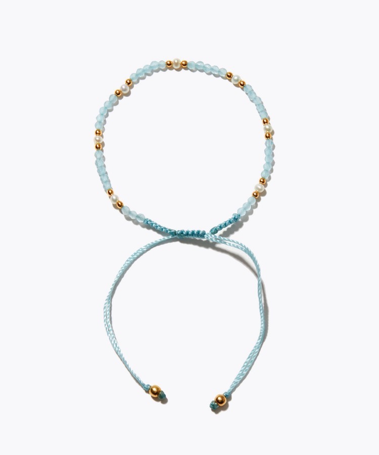 [I am donation] aquamarine baby pearl bracelet