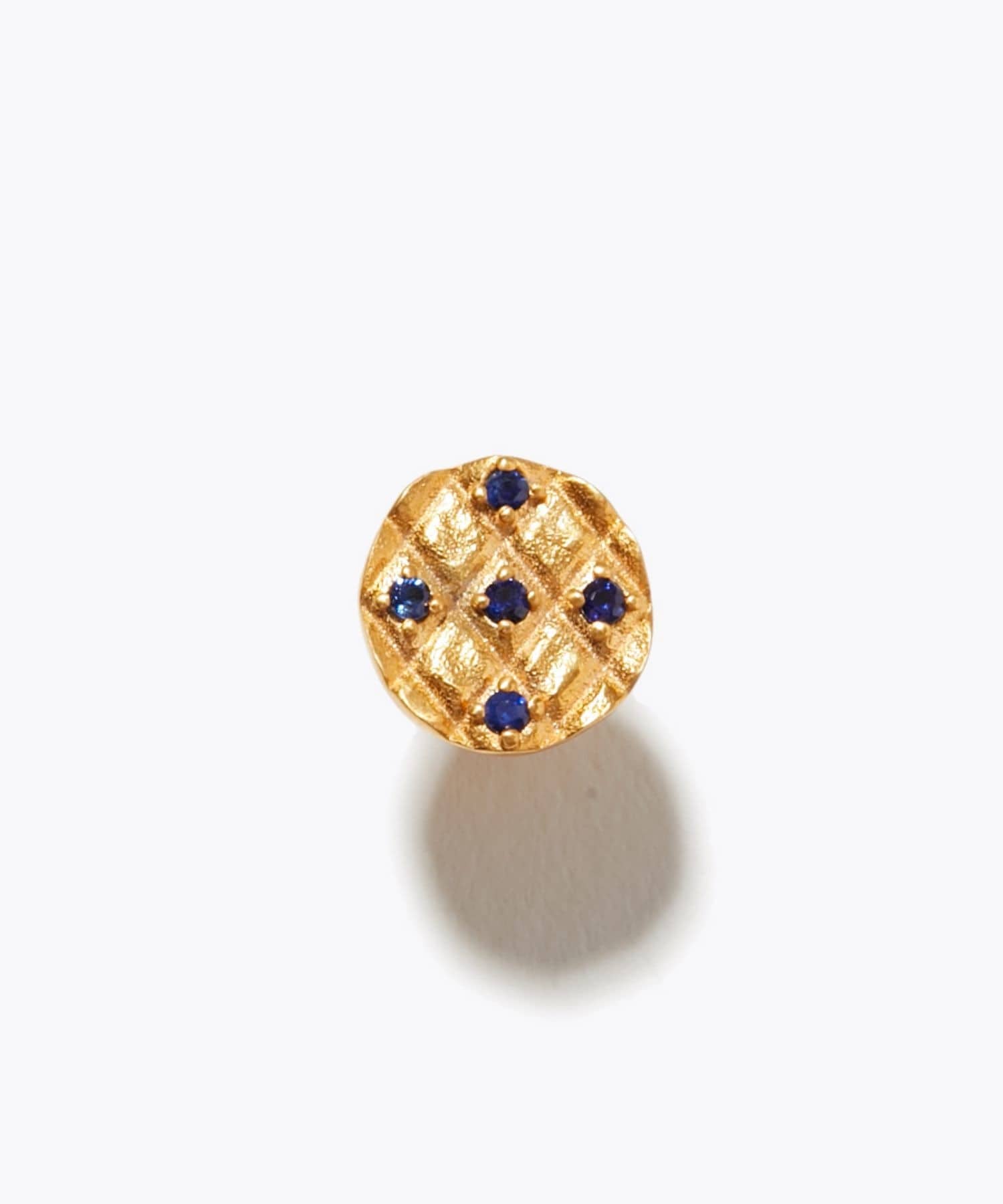 [ancient] ブルーサファイア サークル スタッド シングル ピアス