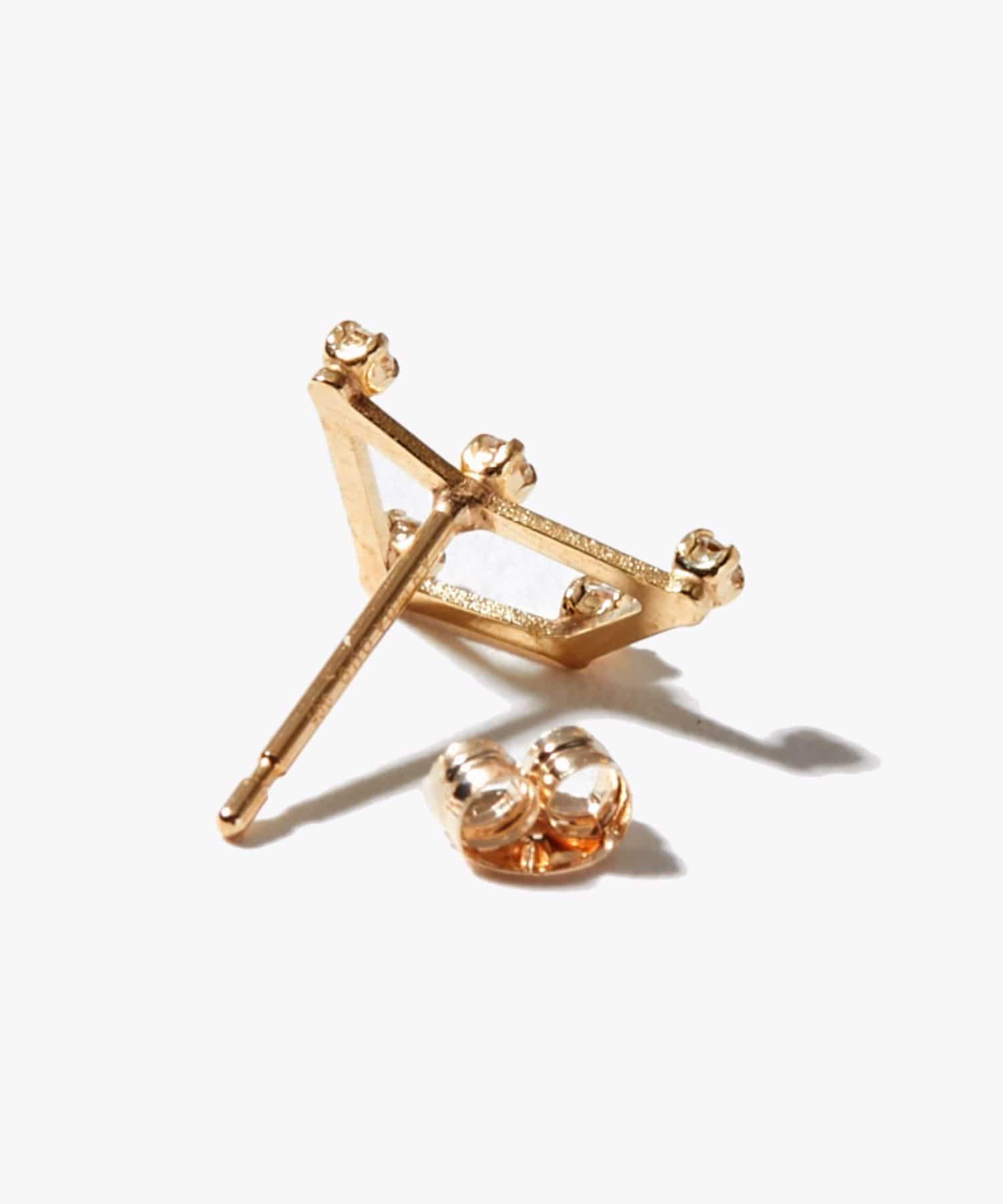 constellation] K10 山羊座ダイヤモンド エメラルド ピアス