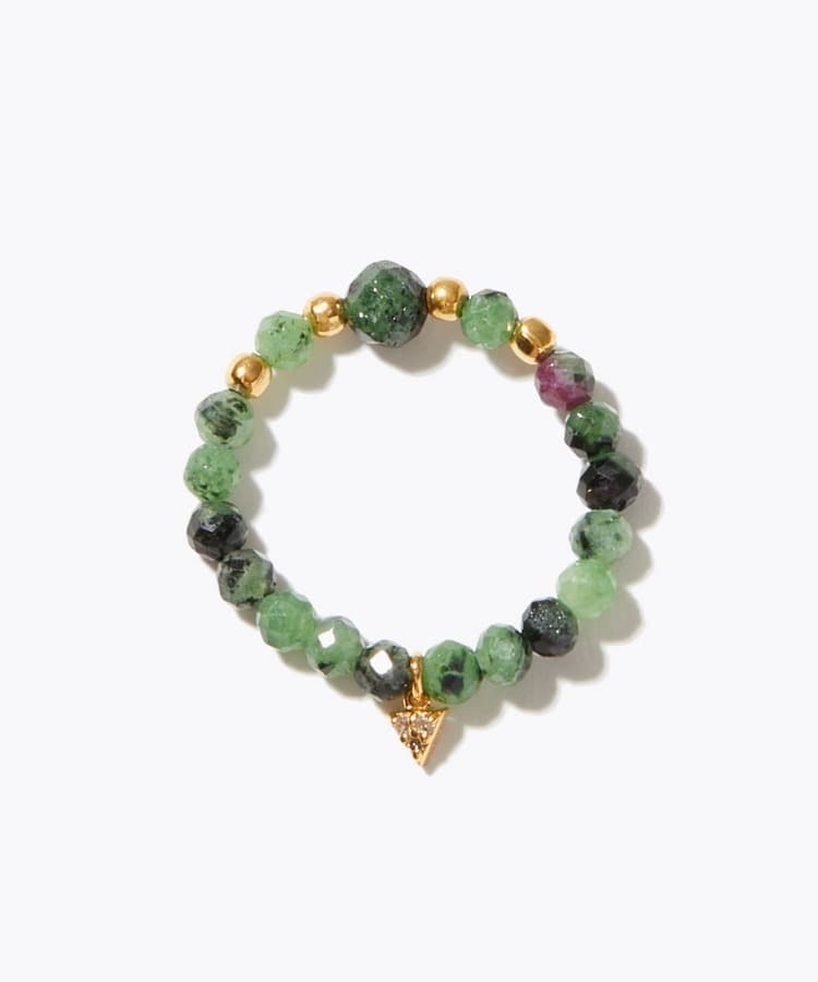 [amulette」「Increase your ability to act with intuition」ruby in zoisite  reversible ring