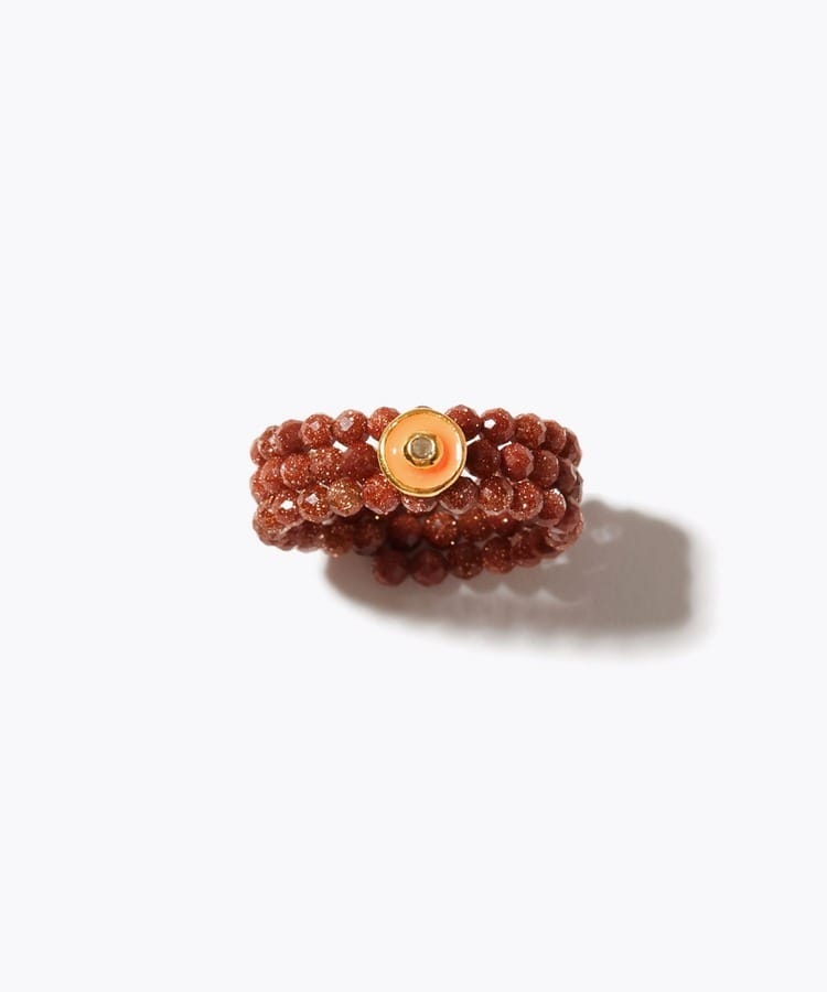 [amulette」「The Sun God leads to victory」sunstone diamond spiral ring
