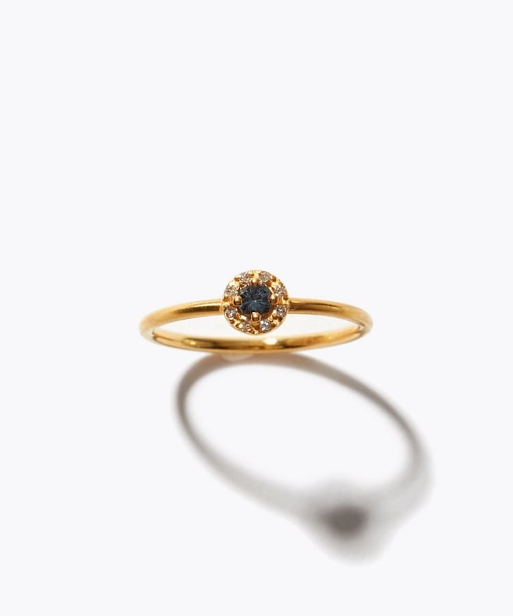 [elafonisi] K10 color change garnet pave diamond ring
