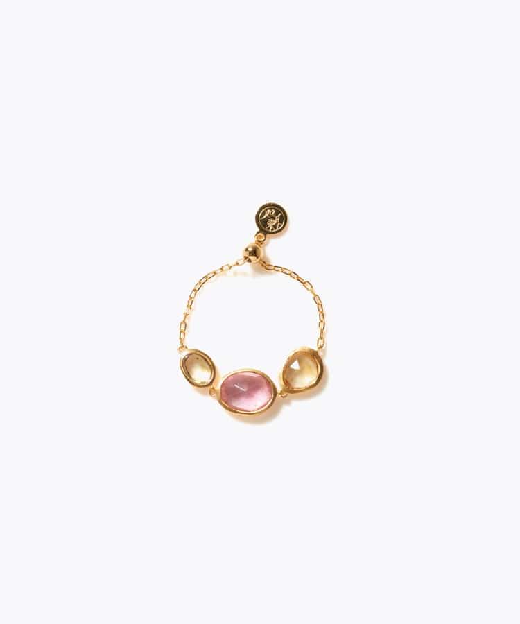 [eden] 【7th Anniversary Limited】One of a kind K10 multi tourmaline chain ring