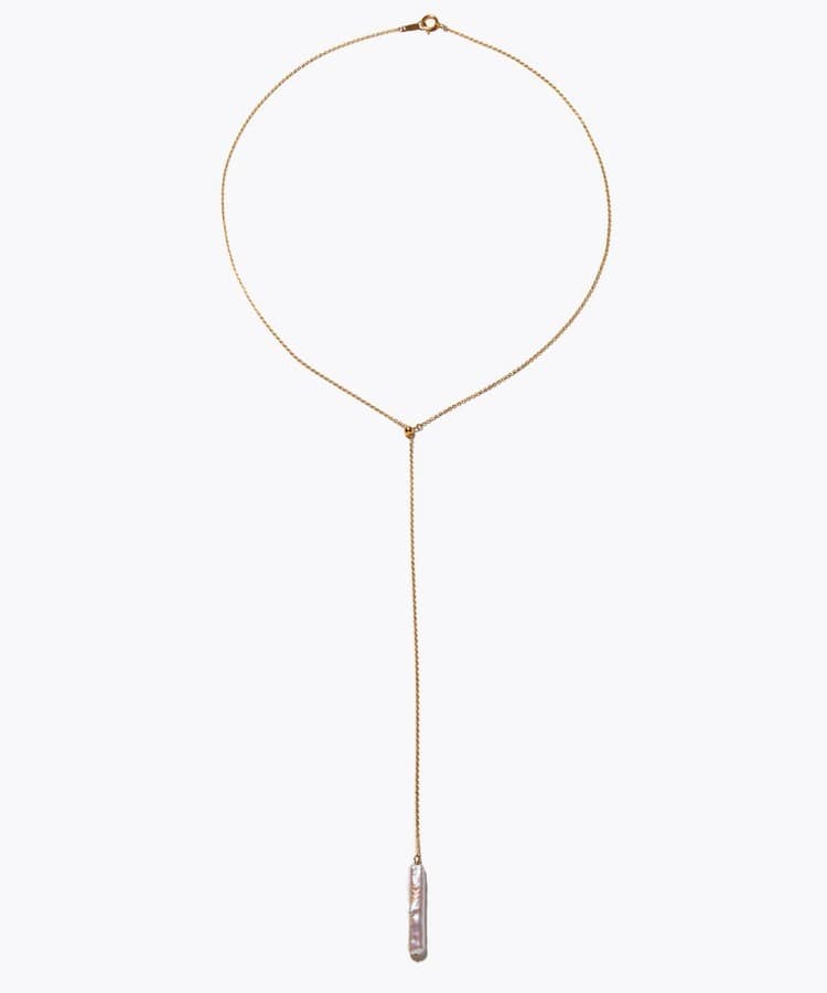 [philia] K14GF stick pearl lariat necklace＆choker