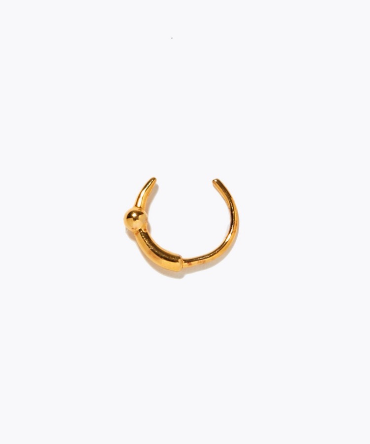 [bone] tinny ball single pierced earring