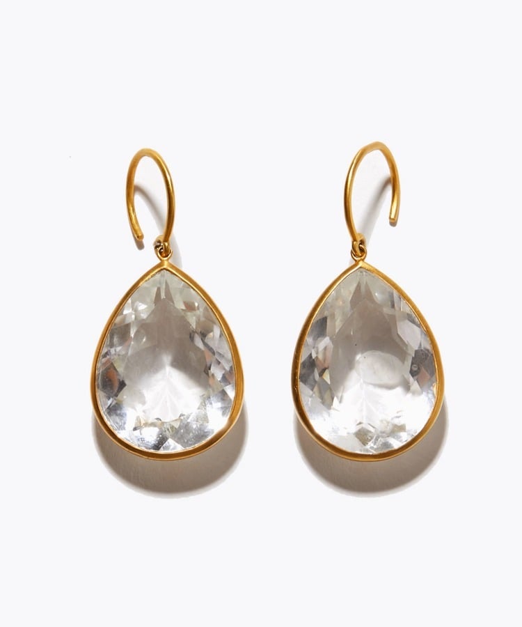 [eden] clear quartz pierced earring