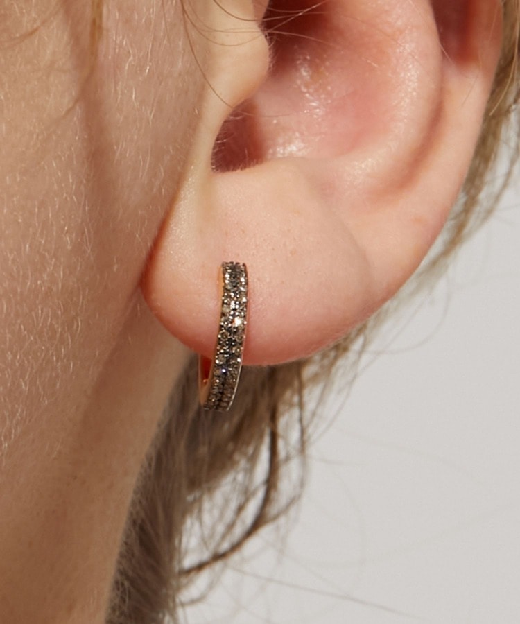 [I am donation] KIKO ARAI × ARTIDA OUD diamond pave single hoop pierced earring