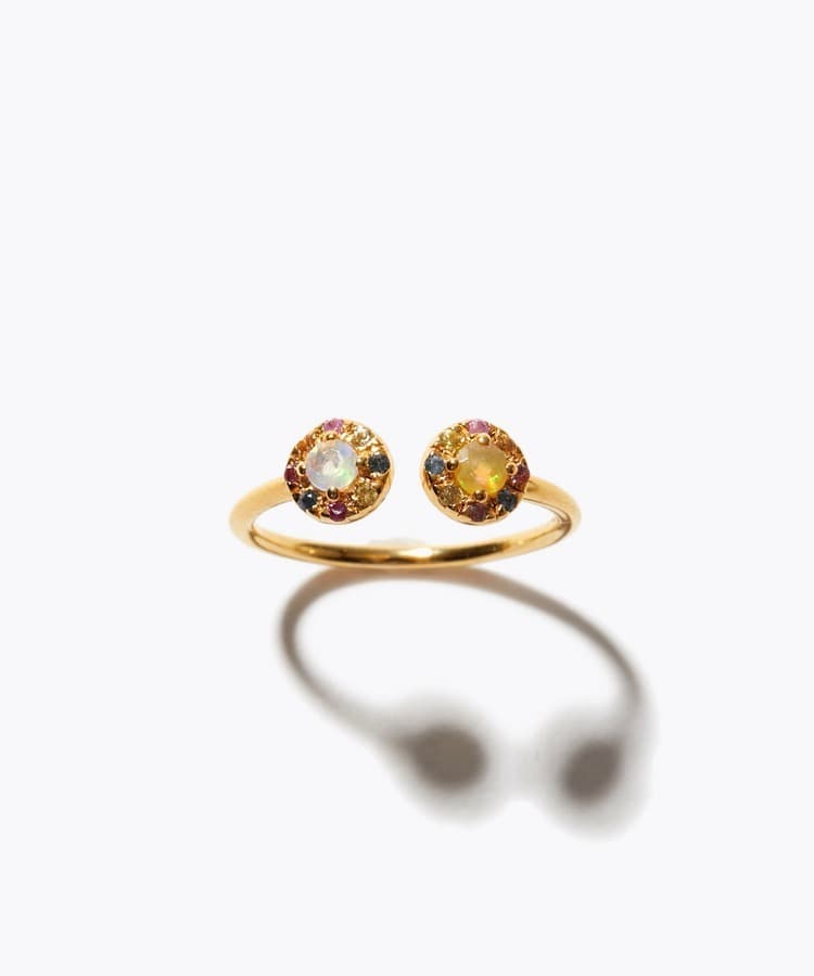 [elafonisi] 【7th Anniversary Limited】opal multi sapphire open ring