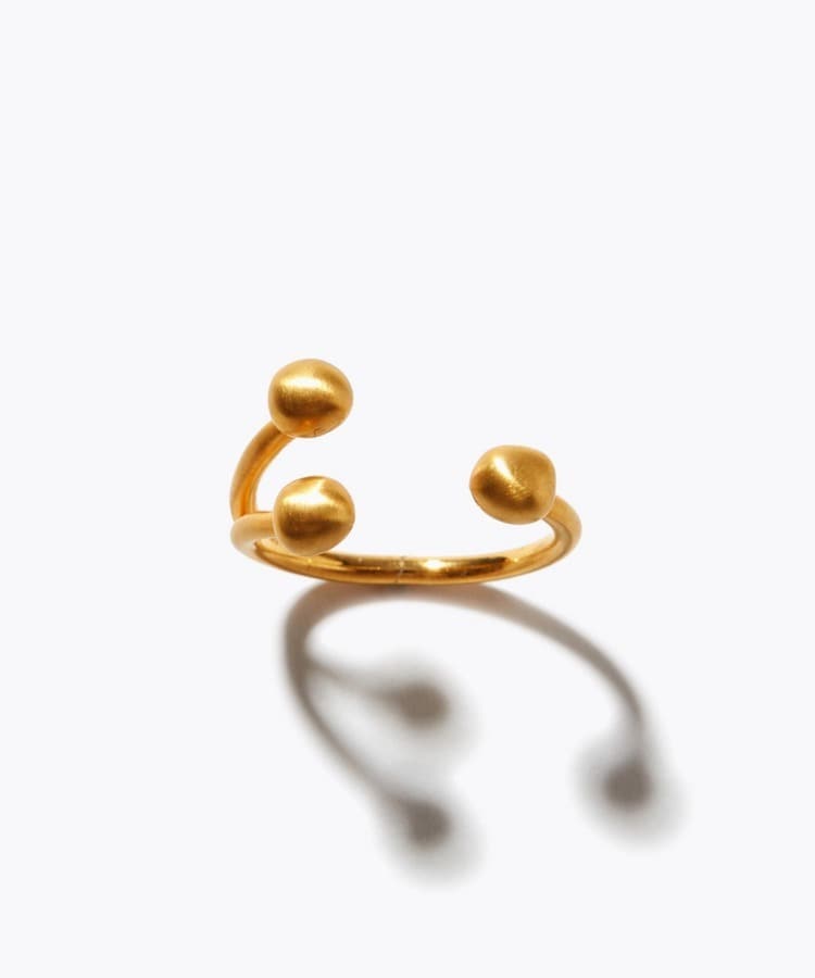 [ancient] organic grain triple open ring